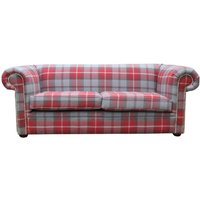 Product photograph of Chesterfield Tartan 1930 039 S 3 Seater Sofa Balmoral Cherry Red Fabric In Classic Style from Chesterfield Sofas