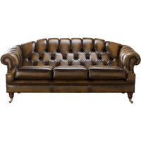 Product photograph of Chesterfield 3 Seater Sofa Settee Antique Tan Leather In Victoria Style from Chesterfield Sofas