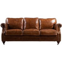 Product photograph of Corby Vintage Retro 3 Seater Distressed Leather Sofa from Chesterfield Sofas