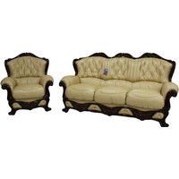 Product photograph of Dante Custom Made 3 Seater Armchair Sofa Suite Italian Nut Real Leather from Chesterfield Sofas