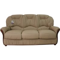 Product photograph of Debora Handmade 3 Seater Sofa Settee Genuine Italian Coffee Milk Leather from Chesterfield Sofas