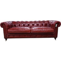 Product photograph of Earle Grande Chesterfield 3 Seater Vintage Rouge Red Real Leather Sofa from Chesterfield Sofas