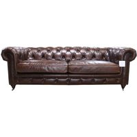 Product photograph of Earle Grande Original Chesterfield 3 Seater Sofa Vintage Brown Real Leather In Stock from Chesterfield Sofas