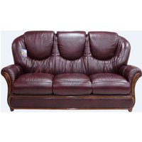 Product photograph of Juliet Handmade 3 Seater Sofa Settee Genuine Italian Burgandy Real Leather from Chesterfield Sofas