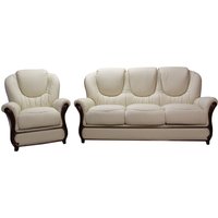 Product photograph of Juliet Original 3 Seater Armchair Sofa Suite Genuine Italian Cream Real Leather from Chesterfield Sofas