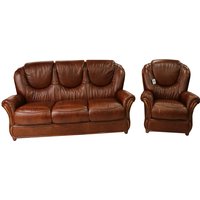 Product photograph of Juliet Original 3 Seater Armchair Sofa Suite Genuine Italian Tabak Brown Real Leather from Chesterfield Sofas