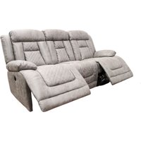 Product photograph of Kelly 3 Seater Electric Recliner Grey Real Fabric Sofa from Chesterfield Sofas