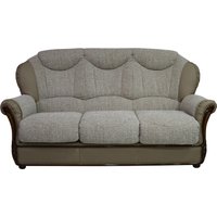 Product photograph of Lecce Handmade 3 Seater Sofa Settee Genuine Italian Coffee Milk Leather And Fabric from Chesterfield Sofas