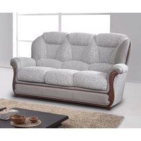 Product photograph of Ravello Handmade 3 Seater Sofa Genuine Italian Grey Real Leather And Fabric from Chesterfield Sofas