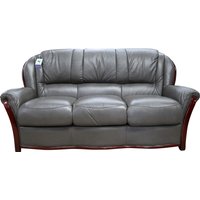 Product photograph of Reggio Handmade 3 Seater Sofa Settee Italian Dark Grey Real Leather from Chesterfield Sofas
