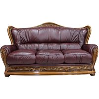 Product photograph of Regina Handmade 3 Seater Sofa Settee Genuine Italian Burgandy Real Leather from Chesterfield Sofas