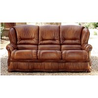 Product photograph of Roma Handmade 3 Seater Sofa Settee Italian Tobaco Brown Real Leather from Chesterfield Sofas