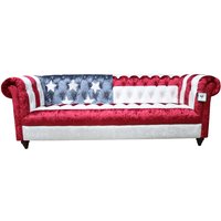 Product photograph of Stars And Stripes Handmade Chesterfield 3 Seater Sofa Real Velvet from Chesterfield Sofas