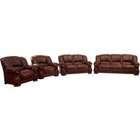Product photograph of Susanna Handmade 3 2 1 1 Sofa Suite Italian Tabak Brown Real Leather from Chesterfield Sofas