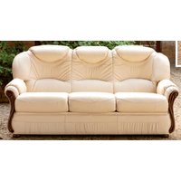 Product photograph of Tropic Handmade 3 Seater Sofa Settee Italian Hielo Cream Real Leather from Chesterfield Sofas