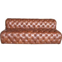 Product photograph of Vintage Armless Chesterfield 3 Seater Sofa Distressed Real Leather from Chesterfield Sofas