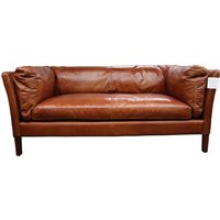 Product photograph of Vintage Groucho 3 Seater Settee Sofa Distressed Tan Real Leather from Chesterfield Sofas