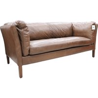 Product photograph of Vintage Groucho 3 Seater Sofa Distressed Nappa Chocolate Brown Real Leather from Chesterfield Sofas