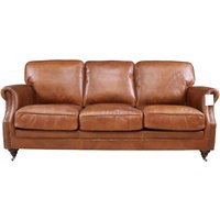 Product photograph of Vintage Luxury 3 Seater Settee Sofa Distressed Tan Real Leather from Chesterfield Sofas