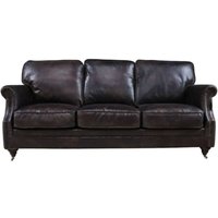 Product photograph of Vintage Luxury 3 Seater Settee Sofa Distressed Tobacco Brown Real Leather In Stock from Chesterfield Sofas