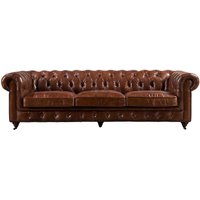 Product photograph of Vintage Original Chesterfield 3 Seater Sofa Buttoned Distressed Brown Real Leather from Chesterfield Sofas