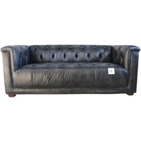 Product photograph of Vintage Spitfire Chesterfield 3 Seater Sofa Distressed Wash Black Real Leather from Chesterfield Sofas