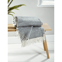 Product photograph of Soft Wool Throw - Grey from Cox and Cox
