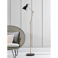 Product photograph of Black Brass Angle Floor Lamp from Cox and Cox
