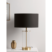 Product photograph of Brass Black Glass Table Lamp from Cox and Cox