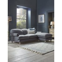 Product photograph of Kiruna Chaise Left Hand Facing Sofa - Dusky Blue Cotton Stripe from Cox and Cox