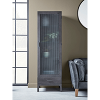 Product photograph of Reeded Glass Display Cabinet - Slim from Cox and Cox