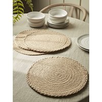 Product photograph of Four Braided Jute Placemats - Natural from Cox and Cox