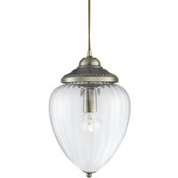 Product photograph of Antique Brass Rubbed Glass Pendant Lantern from Furniture in Fashion