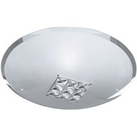 Product photograph of Quadrex Round Flush Light With Square Crystal Windows from Furniture in Fashion