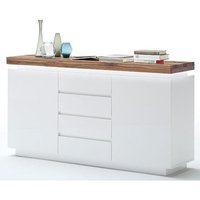 Product photograph of Romina 2 Door Sideboard In Knotty Oak And White Matt With Led from Furniture in Fashion