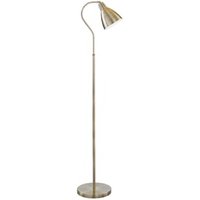 Product photograph of Chrome Antique Brass Adjustable Metal Head Floor Lamp from Furniture in Fashion