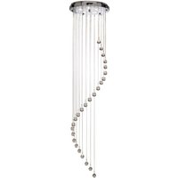 Product photograph of Chrome 5 Light Pendant With Spiralling Chains And Crystal Balls from Furniture in Fashion