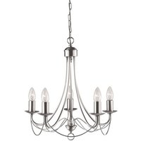 Product photograph of Maypole 5 Lamp Classically Styled Satin Silver Ceiling Light from Furniture in Fashion