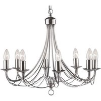 Product photograph of Nova Satin Silver 8 Lamp Ceiling Light from Furniture in Fashion