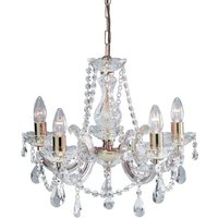 Product photograph of Marie Therese Chandelier Ceiling 5 Lights With Octagonal Droplet from Furniture in Fashion