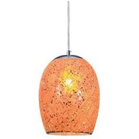 Product photograph of 1 Light Orange Crackle Glass Pendant from Furniture in Fashion