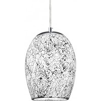 Product photograph of Crackle White Mosaic Glass Celing Lamp With Chrome Trim from Furniture in Fashion