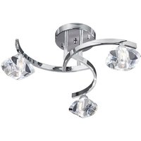 Product photograph of Sculptured Ice Chrome Three Celing Curved Semi Flush Light from Furniture in Fashion