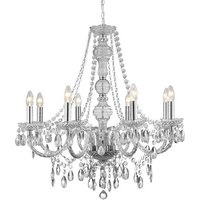 Product photograph of Marie Therese 8 Lamp Clear Chandelier Ceiling Light from Furniture in Fashion