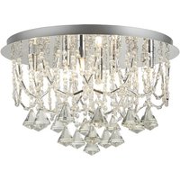 Product photograph of Attractive Six Light Ceiling Flush In Chrome With Clear Crystal from Furniture in Fashion