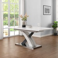 Product photograph of Axara Small Extending Gloss Dining Table In White And Grey from Furniture in Fashion