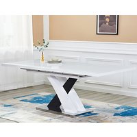 Product photograph of Axara Large Extending Gloss Dining Table In White And Black from Furniture in Fashion