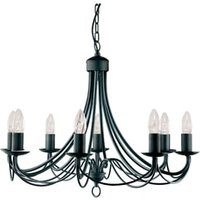 Product photograph of Nova Black 8 Lamp Ceiling Light from Furniture in Fashion