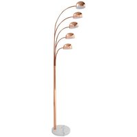 Product photograph of Tupelo Floor Lamp In Copper With White Marble Base from Furniture in Fashion