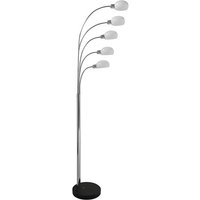 Product photograph of Tupelo Floor Lamp In White With Black Marble Base from Furniture in Fashion